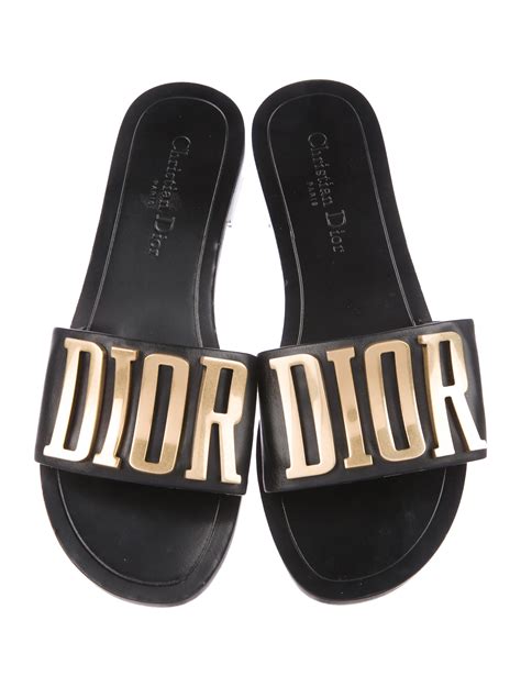 black dior slide|christian Dior Black slides.